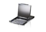 CL5800N-ATA-RG KVM консоль с 19-дюймовым ЖК-дисплеем и двухрельсовым механизмом для выдвижения экрана и клавиатуры.