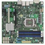 Материнская плата SuperMicro MBD-X11SAE-M-O, RTL Micro-ATX LGA 1151 Up to 64GB Unbuffered ECC/non-ECC UDIMM DDR4-2400MHz in 4 DIMM slots intel® C236 r 8 SATA3 (6 Gbps) ports RAID 0,1,5,10 6 USB 2.0 ports 6 USB 3.0 ports 2 USB 3.1 1 PCI-E 3.0 x