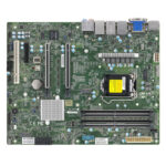 Материнская плата MBD-X12SCA-F-B W-1200 CPU, 4 DIMM slots, Intel W480 controller for 4 SATA3 (6 Gbps) ports, RAID 0,1,5,10, 1 PCI-E 3.0 x4, 2 PCI-E 3.0 x16 slots, bulk (414437)