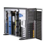 Платформа системного блока SuperMicro SYS-740GP-TNRT Tower/4U, 2xLGA4189, iC621A, 16xDDR4, 8x3.5 SATA/NVME, 2xM.2 PCIE 22110, 6x PCIEx16, 2x10GbE, IPMI, 2x2200W, black