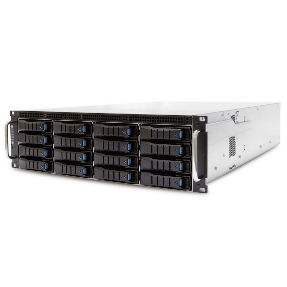 XE1-3ET00-01 Корпус AIC XE1-3ET00-01 RSC-3ET, 3U, 16xSATA/SAS HS 3,5/2,5" universal bay + 2x2,5" 15mm rear HS bay + 4x2,5 7mm internal bay, up to 12"(W) x 13"(D) E-ATX, 1x12G 16-port EOB BP with 3xSFF-8643, 3x 80x38mm fan (middle), 800W 1+1 redundant 80+ Platinum, 28" slide r — изображение 1