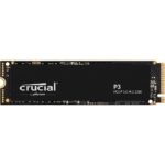 Твердотельный накопитель SSD Crucial P3, 4000GB, M.2(22x80mm), NVMe, PCIe 3.0 x4, QLC, R/W 3500/3000MB/s, TBW 800, DWPD 0