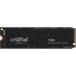 Твердотельный накопитель SSD Crucial M.2 2280 500GB Crucial T500 Client SSD CT500T500SSD8 PCIe Gen4x4 with NVMe, 7200/5700, TLC, 300TBW