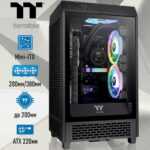 Корпус Thermaltake The Tower 200/Black/Win/SPCC/Tempered Glass*1/CT140 Fan*2/Color Box — изображение 2