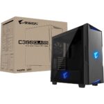 Корпус Gigabyte AORUS C300 Glass MidTower, ATX, USB-C x1, USB3.0 x2, Audio I/O, GPU:400mm, Black, TG (551223) — изображение 2