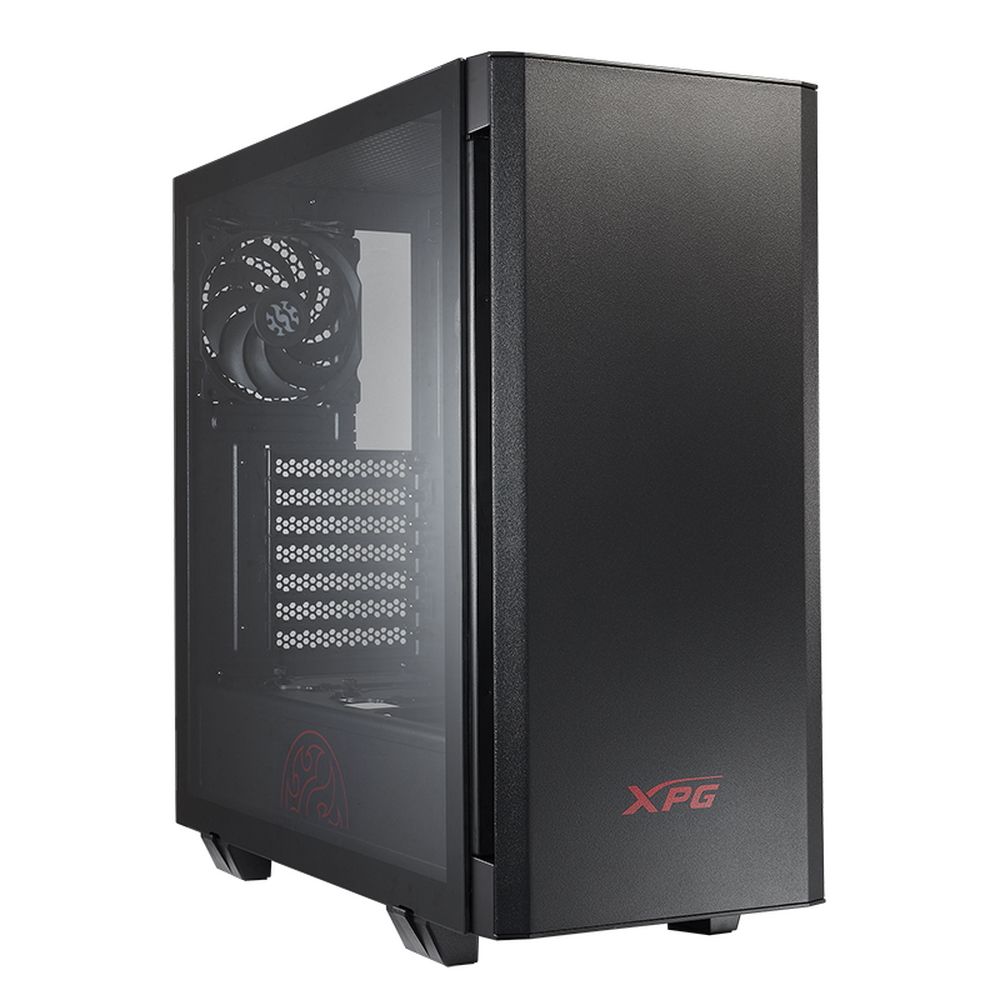 INVADER-BKCWW Корпус XPG INVADER BLACK (INVADER-BKCWW) (Midi-Tower, черный, TG, 120mm fan*2) — изображение 1