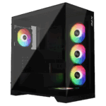 Корпус XPG INVADER X BLACK (INVADERXMT-BKCWW) Mid-Tower Gaming ATX PC Case with Panoramic View, Tempered Glass Panels, and RGB Lighting Black