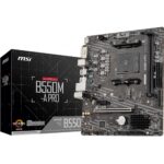 Материнская плата MSI B550M-A PRO B550, AM4, 2*DDR4, 1*PCIEx16, 1*PCIEx1, 1*M.2, 6*USB3.2Gen1, 6*USB2.0, 4*SATA3.0, 1G, DVI, HDMI, M-ATX, RTL