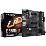 Материнская плата Gigabyte B550M K, Socket AM4, AMD B550, 4xDDR4-3200, HDMI+DP, 1xPCI-Ex16, 1xPCI-Ex1, 4xSATA3(RAID 0/1/10), 2xM.2, 8 Ch Audio, GLan, (4+2)xUSB2.0, (4+2)xUSB3.2, 1xPS/2, mATX, RTL {10}