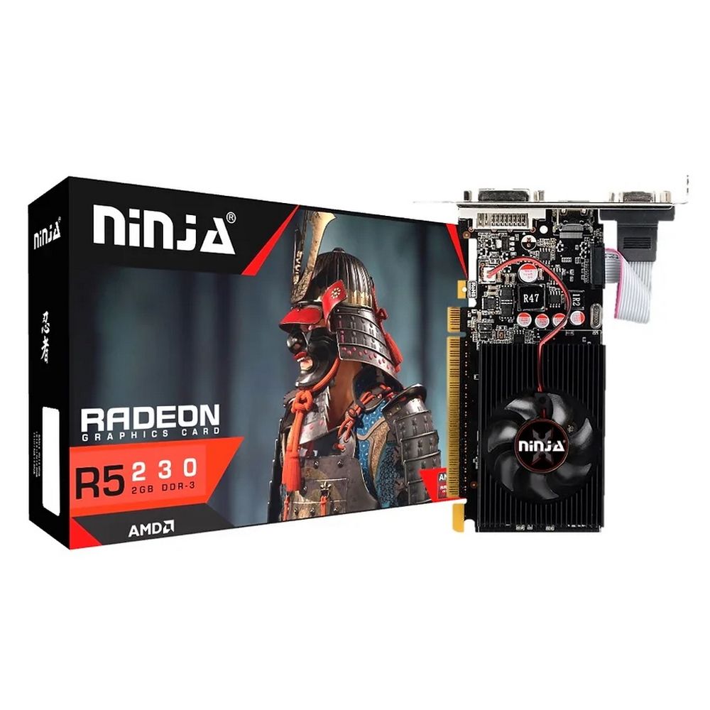 AFR523023F Видеокарта Ninja (Sinotex) R5 230 2GB DDR3 64bit VGA DVI HDMI 1FAN LP RTL — изображение 1