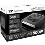 Блок питания ПК Thermaltake Smart W3 500 /Non Modular/Non Light/Full Range/Analog/80 Plus/EU/Non JP CAP/All Flat Cables/ATX 3.1 — изображение 2