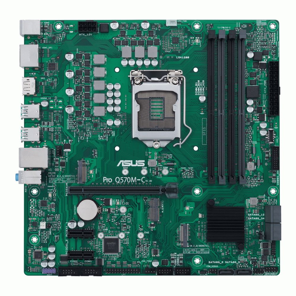 90MB1700-M0EAYC Материнская плата ASUS PRO Q570M-C/CSM LGA1200 mATX 4xDDR4 PCIEx16 2xPCIEx1 2xM.2 DP HDMI GLAN (165248) — изображение 1