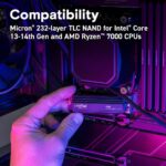 Твердотельный накопитель SSD Crucial T705 2TB PCIe Gen5 NVMe M.2 SSD with heatsink CT2000T705SSD5 — изображение 2