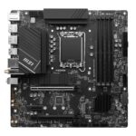 Материнская плата MSI PRO B760M-A WIFI DDR4 B760, LGA1700, 4*DDR4, 2*PCIEx16, 1*PCIEx1, 2*M.2, 1*TypeC, 2*USB3.2Gen2, 6*USB3.2Gen1, 6*USB2.0, 4*SATA3.0, 2.5G, 2*DP, 2*HDMI, M-ATX, RTL — изображение 5