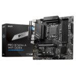 Материнская плата MSI PRO B760M-A WIFI DDR4 B760, LGA1700, 4*DDR4, 2*PCIEx16, 1*PCIEx1, 2*M.2, 1*TypeC, 2*USB3.2Gen2, 6*USB3.2Gen1, 6*USB2.0, 4*SATA3.0, 2.5G, 2*DP, 2*HDMI, M-ATX, RTL