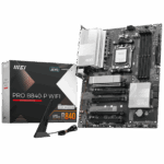 Материнская плата MSI PRO B840-P WIFI B840, AM5, 4*DDR5, 5*PCIEx16, 2*M.2, 2*TypeC, 1*USB3.2Gen2, 4*USB3.2Gen1, 8*USB2.0, 4*SATA3.0, 2.5G, HDMI, ATX, RTL