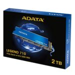 Твердотельный накопитель SSD ADATA LEGEND 710 2TB M.2 2280 ALEG-710-2TCS Client PCIe Gen3x4 with NVMe, 2400/1800, IOPS 200/150K, MTBF 1.5M, 3D NAND, 520TBW, 0,24DWPD, Heat Sink, RTL — изображение 2