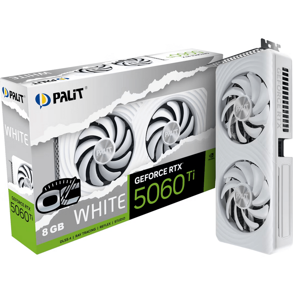 NE7506TU19P1-GB2062M Видеокарта Palit RTX5060Ti WHITE OC 8GB GDDR7 128bit 3xDP HDMI 2FAN RTL — изображение 1