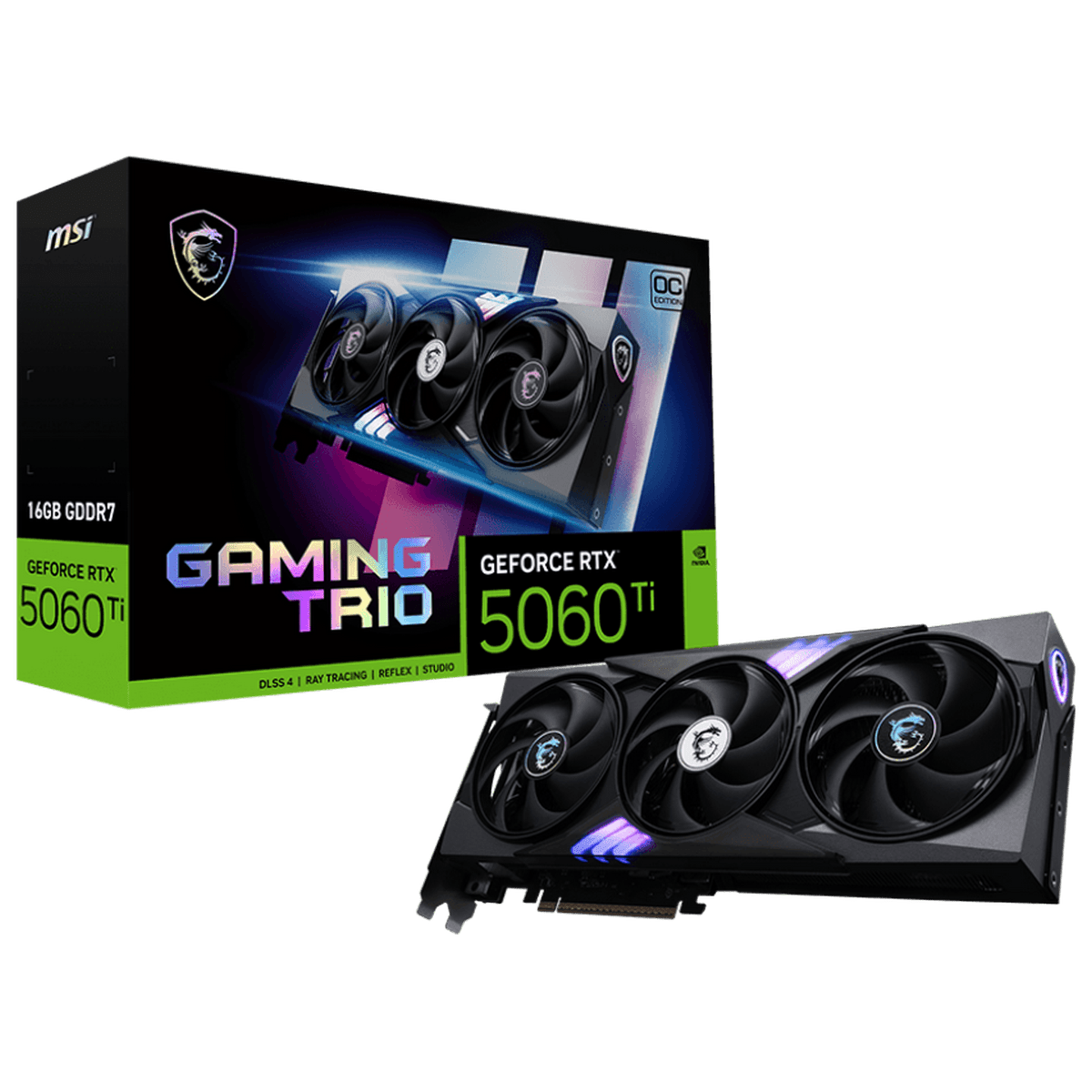 RTX 5060 Ti 16G GAMING TRIO OC Видеокарта MSI RTX5060Ti GAMING TRIO OC 16GB GDDR7 128bit 3xDP HDMI 3FAN RTL — изображение 1